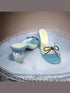 Womens Pastel Blue Clear Strap Bella Heels with Bow